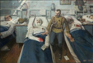 hospital Tsar with wounded painting